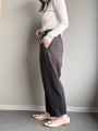 ウエストボタンデザインストレートパンツ