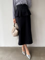ファスナー付きペプラムナロースカート