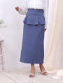 ファスナー付きペプラムナロースカート