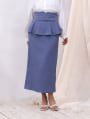 ファスナー付きペプラムナロースカート
