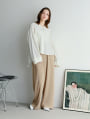 ポケット付きセルフカットプリーツパンツ