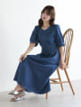 ウエスト切替Vネックデニムワンピース