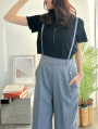 【kannaセレクト】サスペンダー付きワイドパンツ