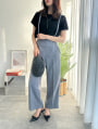 【kannaセレクト】サスペンダー付きワイドパンツ