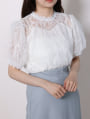 レース半袖ブラウス