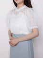 レース半袖ブラウス