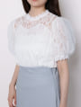 レース半袖ブラウス