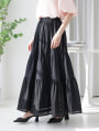 ホリゾンタルピンタックロングスカート