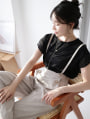 袖口チュールTシャツ