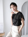 袖口チュールTシャツ