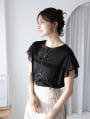 袖口チュールTシャツ