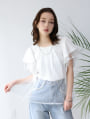 チュールドッキングフリルTシャツ