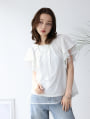 チュールドッキングフリルTシャツ