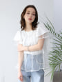 チュールドッキングフリルTシャツ