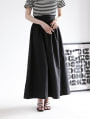 ウエストデザインロングフレアスカート