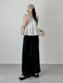 【kokoセレクト】ドロスト付きフェイクボタンリラックスパンツ