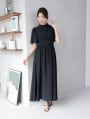 【kanaセレクト】ウエスト切替タックフレアワンピース