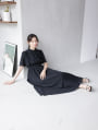【kanaセレクト】ウエスト切替タックフレアワンピース