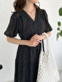 ウエストマークドットワンピース
