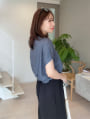 【shieセレクト】【接触冷感】衿元ギャザーブラウス