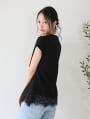 裾レースフレンチスリーブTシャツ