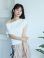 ドレープラインギャザーTシャツ