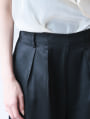 2WAYリボンオーガンジブラウス×タックワイドパンツセットアップ