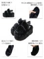 ふわふわファー厚底バックバンドサンダル
