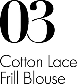 03 コットンレースフリルスリーブブラウス