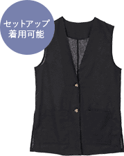 リネン混ノーカラージレ