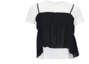ギャザービスチェ付きTシャツ