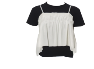 ギャザービスチェ付きTシャツ
