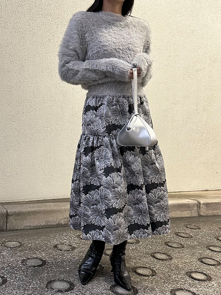 Styling04 ジャガードフラワースカート
